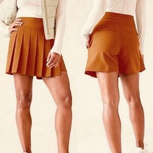 Athleta Buttery Soft Endless Pleated High Waist Athletic Workout Skort Orange 14